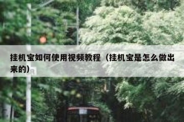 挂机宝如何使用视频教程（挂机宝是怎么做出来的）