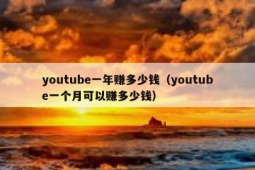 youtube一年赚多少钱（youtube一个月可以赚多少钱）