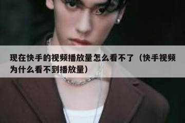 现在快手的视频播放量怎么看不了（快手视频为什么看不到播放量）