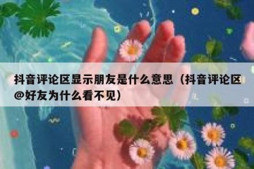 抖音评论区显示朋友是什么意思（抖音评论区@好友为什么看不见）