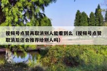 视频号点赞再取消别人能看到么（视频号点赞取消后还会推荐给别人吗）