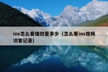 ins怎么看播放量多少（怎么看ins视频访客记录）