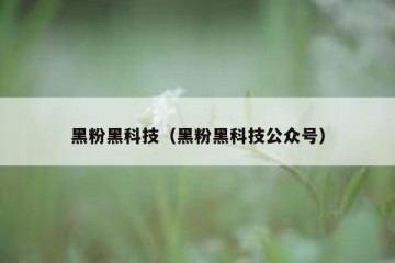 黑粉黑科技（黑粉黑科技公众号）