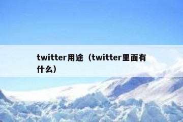 twitter用途（twitter里面有什么）