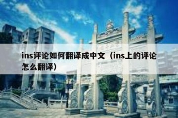 ins评论如何翻译成中文（ins上的评论怎么翻译）