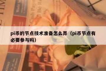 pi币的节点技术准备怎么弄（pi币节点有必要参与吗）