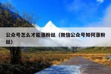 公众号怎么才能涨粉丝（微信公众号如何涨粉丝）
