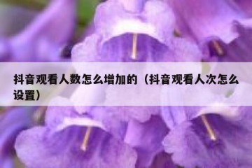 抖音观看人数怎么增加的（抖音观看人次怎么设置）