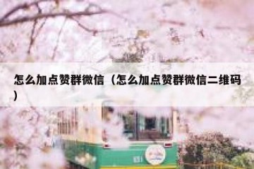 怎么加点赞群微信（怎么加点赞群微信二维码）