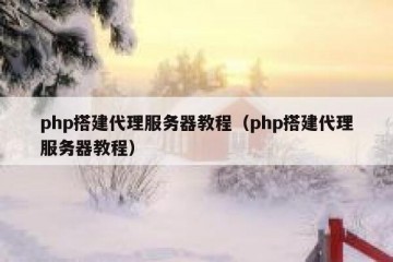 php搭建代理服务器教程（php搭建代理服务器教程）