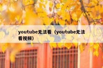 youtube无法看（youtube无法看视频）