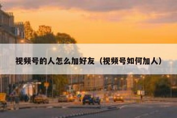 视频号的人怎么加好友（视频号如何加人）