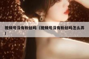 视频号没有粉丝吗（视频号没有粉丝吗怎么弄）