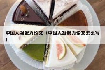 中国人凝聚力论文（中国人凝聚力论文怎么写）
