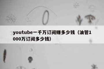 youtube一千万订阅赚多少钱（油管1000万订阅多少钱）