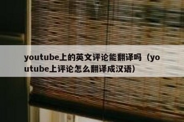 youtube上的英文评论能翻译吗（youtube上评论怎么翻译成汉语）