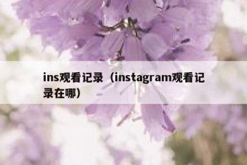 ins观看记录（instagram观看记录在哪）