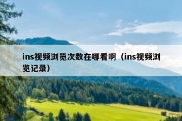 ins视频浏览次数在哪看啊（ins视频浏览记录）