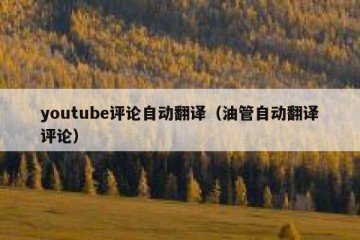 youtube评论自动翻译（油管自动翻译评论）