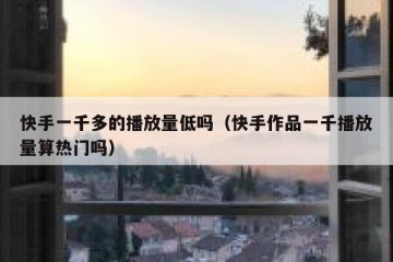 快手一千多的播放量低吗（快手作品一千播放量算热门吗）