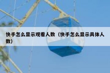 快手怎么显示观看人数（快手怎么显示具体人数）