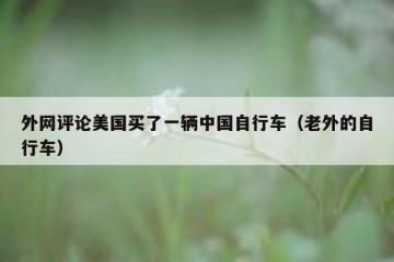 外网评论美国买了一辆中国自行车（老外的自行车）