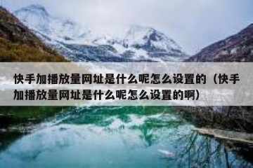 快手加播放量网址是什么呢怎么设置的（快手加播放量网址是什么呢怎么设置的啊）