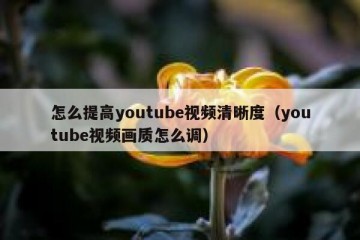 怎么提高youtube视频清晰度（youtube视频画质怎么调）