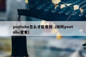 youtube怎么才能看到（如何youtube查看）