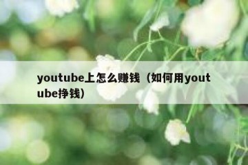 youtube上怎么赚钱（如何用youtube挣钱）