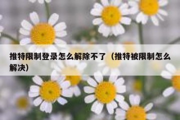 推特限制登录怎么解除不了（推特被限制怎么解决）