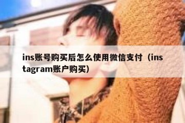 ins账号购买后怎么使用微信支付（instagram账户购买）