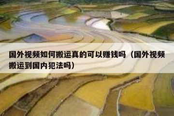 国外视频如何搬运真的可以赚钱吗（国外视频搬运到国内犯法吗）