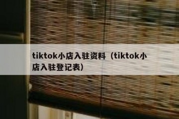 tiktok小店入驻资料（tiktok小店入驻登记表）