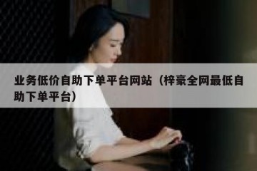 业务低价自助下单平台网站（梓豪全网最低自助下单平台）