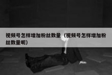 视频号怎样增加粉丝数量（视频号怎样增加粉丝数量呢）