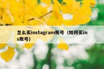 怎么买instagram账号（如何买ins账号）