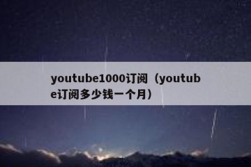 youtube1000订阅（youtube订阅多少钱一个月）
