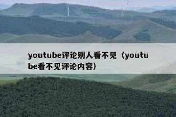 youtube评论别人看不见（youtube看不见评论内容）