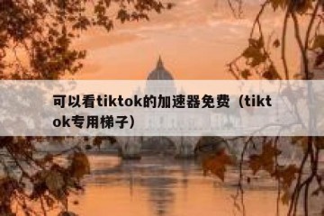 可以看tiktok的加速器免费（tiktok专用梯子）