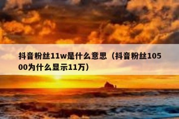 抖音粉丝11w是什么意思（抖音粉丝10500为什么显示11万）