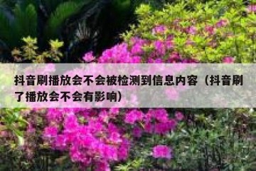 抖音刷播放会不会被检测到信息内容（抖音刷了播放会不会有影响）