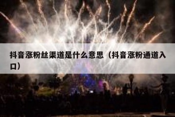 抖音涨粉丝渠道是什么意思（抖音涨粉通道入口）