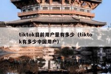tiktok目前用户量有多少（tiktok有多少中国用户）