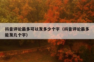 抖音评论最多可以发多少个字（抖音评论最多能发几个字）