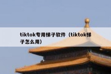 tiktok专用梯子软件（tiktok梯子怎么用）