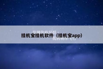 挂机宝挂机软件（挂机宝app）