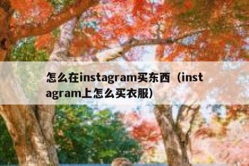 怎么在instagram买东西（instagram上怎么买衣服）