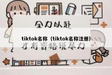 tiktok名称（tiktok名称注册）