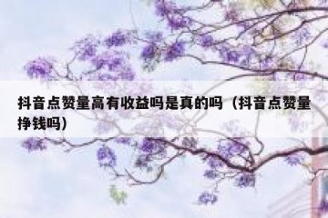 抖音点赞量高有收益吗是真的吗（抖音点赞量挣钱吗）
